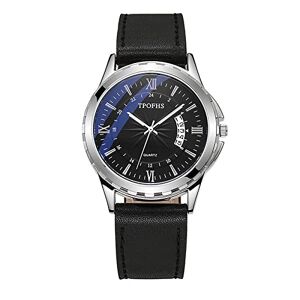 Rrunsv Mens Watch Digital Men's Gemstone Inspireds Leather Strap Watch Fashion Men's Watches (A, One Size)