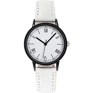 DOGZI Watches for Women Clearance,Women Quartz Watches Fashion PU Leather Band Analog Quartz Wrist Watches Simlpe Casual Roman Number Round Dial Case Female Watches Gifts,White,U56K