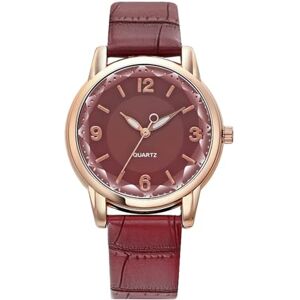 Yamaler Women Watch Dual-Color Round Dial Faux Leather Strap Elegant Ladies Girls Quartz Wristwatch Fashion Jewelry Birthday Gift