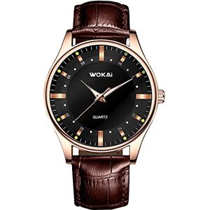 Singular-Point Luminous Waterproof Mechanical Watch Men's Analog Quartz Watch Leather Strap Watch Men's Simple Business Watch