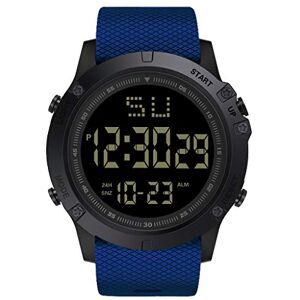 Generic Sports Watch Band Date Watch LED Quartz Digital Sport Rubber Men Fashion Alarm Sport Watch Wrist Watch Rubber Band (Blue, One Size)