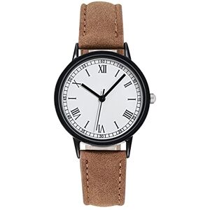 DOGZI Womens Watch Sale,Women Quartz Watches Fashion PU Leather Band Analog Quartz Wrist Watches Simlpe Casual Roman Number Round Dial Case Female Watches Gifts,Brown,U50K