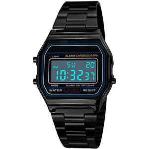 Topsale-ycld Mens Digital Watch Business Quartz Luxury Watch 30M Waterproof Stainless Steel Sports Wrist Watch Clock Wrist Watch Black