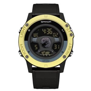 RORIOS Multifunctional Electronic Wristwatch Men's Creative Watch Fashion Digital Wrist Watch Waterproof Sport Watch for Men with Resin Strap Black Gold