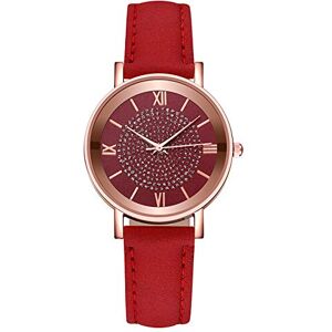 Singular-Point Women's Watch Round Diamond Dial, Luxury Ladies Belt Watch Analog Roman Numeral Quartz Watch Women's Vintage Business Watch