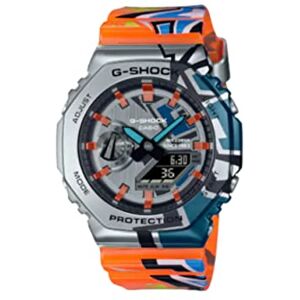 Casio G-Shock Men's GM2100SS-1A Gray Orange Analog-Digital Watch