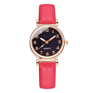 SHITOUJI Star Stylish Watch Quartz Digital Belt Minimalist Lady Gift Women's Watch Womens Small Watch (F, One Size)