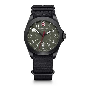Victorinox Heritage Analog Quartz Watch with Green Dial and Black Nylon Strap
