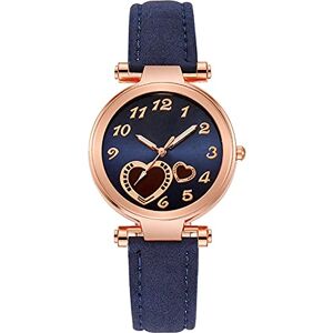 Rrunsv Watch Fashion Casual Style Watch for Ladies Heart Diamond Cute Style Quartz Watch Leather Strap Watches Analog Watch for Women Gold Watch Women