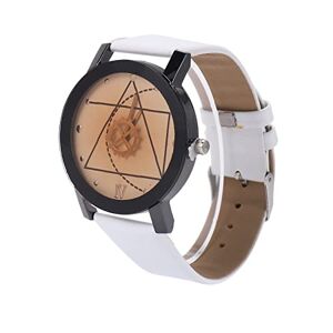 Zunedhys Luxury Watch Geometric Gear Leather Watch Couple Quartz Large White