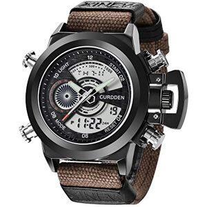 Reepetty Easy Read Watch Quartz Watch Quality High Casual Men Nylon Movement Watch Sports Men Band Men's Watch Szsb011 (Brown, One Size)