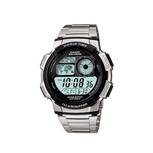 Casio New Men's World Time Silver-Tone Bracelet and Digital Sport Watch AE1000WD-1AVCF