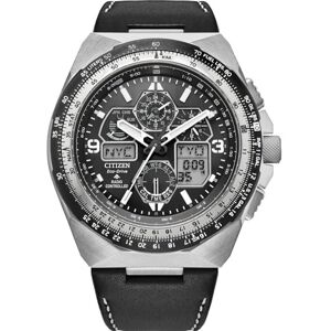 Citizen Men Analogue-Digital Eco-Drive Watch with Leather Strap JY8149-05E