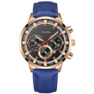 hahuha Retro Watch Fashion Sport Men's Stainless Steel Case Belt Band Quartz Analog Wrist Watch Watch with A Second Hand (H-D, One Size)