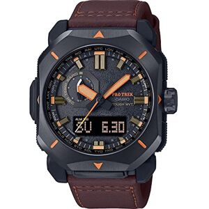 Casio Men's Analogue-Digital Quartz Watch with Leather Strap PRW-6900YL-5ER