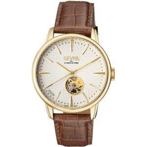 Gevril Mulberry Silver Dial Calfskin Leather  Swiss Automatic  Watch