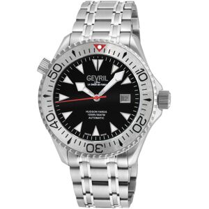 Gevril Hudson Yards black dial Swiss Automatic Movement, ETA Valjoux 7750 Stainless steel watch Tungsten Bezel