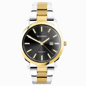 Sekonda Sekonda Taylor Men's Watch   Two Tone Case & Stainless Steel Bracelet with Black Dial   30049