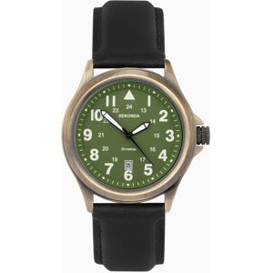 Sekonda Sekonda Altitude Men's Watch   Bronze Alloy Case & Black Leather Strap with Green Dial   30103