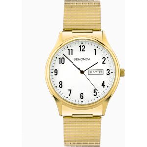 Sekonda Sekonda Easy Reader Ladies Watch   Gold Alloy Case & Stainless Steel Expander Bracelet with White Dial   30124