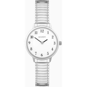 Sekonda Sekonda Easy Reader Ladies Watch   Silver Brass Case & Stainless Steel Expander Bracelet with White Dial   30131