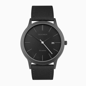 Sekonda Sekonda Bergen Men's Watch   Black Alloy Case & Black Leather Strap with Black Dial   30134