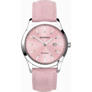 Sekonda Sekonda Taylor Ladies Watch   Silver Alloy Case & Pink Leather Strap with Pink Dial   40550