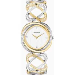 Sekonda Sekonda Hidden Hearts Ladies Watch   Two Tone Alloy Case & Bracelet with Silver Dial   40600