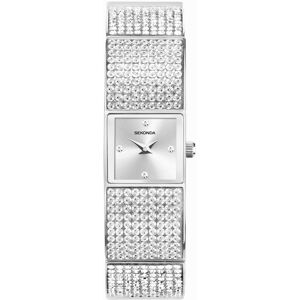 Sekonda Sekonda Crystal Ladies Watch   Silver Alloy Case & Bracelet with Silver Dial   40602