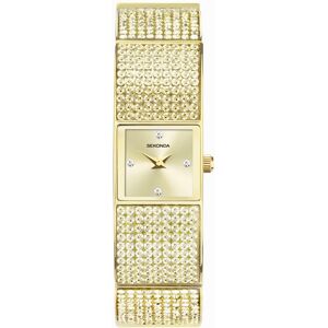 Sekonda Sekonda Crystal Ladies Watch   Gold Alloy Case & Bracelet with Champagne Dial   40603