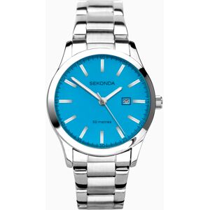 Sekonda Sekonda Taylor Ladies Neon Watch   Silver Alloy Case & Stainless Steel Bracelet with Neon Blue Dial   40614