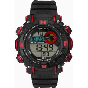 Sekonda Sekonda Digital Men's Watch   Black & Red Case & Plastic Strap with Black Dial   1525