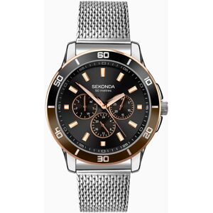 Sekonda Sekonda Sports Men's Watch   Silver Case & Stainless Steel Mesh Bracelet with Brown Dial   1841