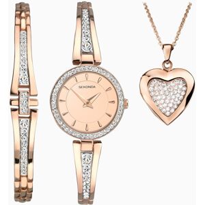 Sekonda Sekonda Secret Rose Ladies Gift Set   Rose Gold Case & Alloy Bracelet with Rose Gold Dial   2533G