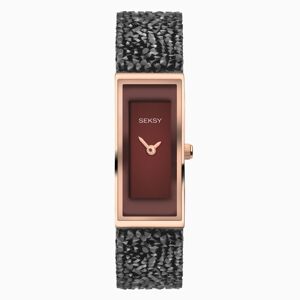 Seksy Seksy Rocks® Ladies Watch   Rose Gold Case & Leather Bracelet with Red Dial   2576