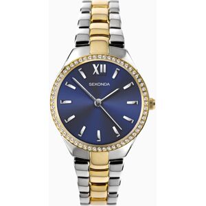 Sekonda Sekonda Day To Night Ladies Watch   Two Tone Case & Alloy Bracelet with Blue Dial   2954