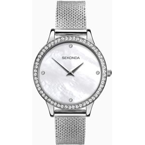 Sekonda Sekonda Ladies Watch   Silver Case & Stainless Steel Mesh Bracelet with White Dial   40035