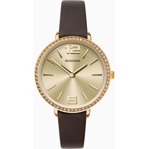 Sekonda Sekonda Ladies Watch   Gold Case & Leather Upper Strap with Champagne Dial   40076