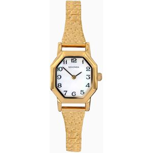 Sekonda Sekonda Easy Reader Ladies Watch   Gold Case & Stainless Steel Expander with White Dial   4265