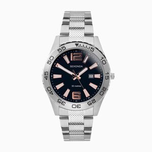 Sekonda Sekonda Men’s Dive Watch   Silver Alloy Case & Stainless Steel Bracelet with Black Dial   1747