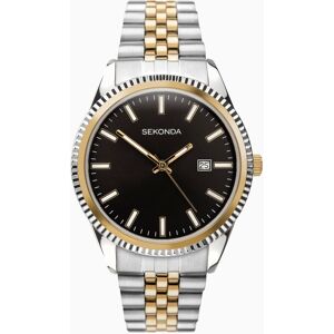 Sekonda Sekonda King Men's Watch   Two Tone Case & Stainless Steel Bracelet with Black Dial   1836