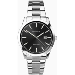 Sekonda Sekonda Taylor Men's Watch   Silver Case & Stainless Steel Bracelet with Black Dial   1944