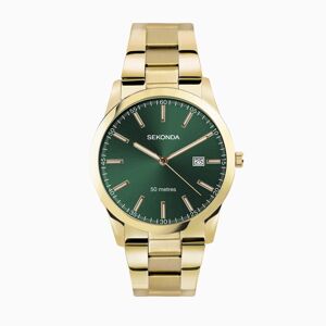 Sekonda Sekonda Taylor Men's Watch   Gold Case & Stainless Steel Bracelet with Green Dial   1996