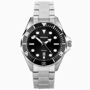 Sekonda Sekonda Hudson Men's Watch   Stainless Steel Case & Bracelet with Black Dial   30095