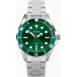 Sekonda Sekonda Hudson Men's Watch   Stainless Steel Case & Bracelet with Green Dial   30096