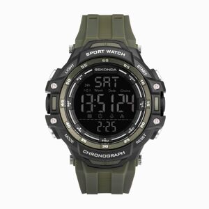 Sekonda Sekonda Crossfell Digital Men’s Watch   Black Plastic Case & Khaki Green Strap with Black LCD Display   30165