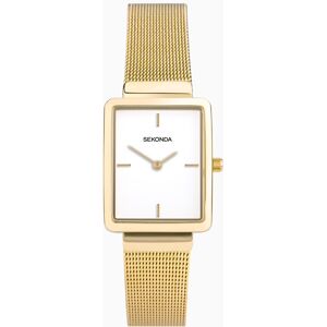 Sekonda Sekonda Curtis Ladies Watch   Gold Alloy Case & Stainless Steel Mesh Bracelet with White Dial   40136