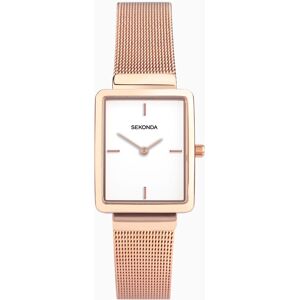 Sekonda Sekonda Curtis Ladies Watch   Rose Gold Alloy Case & Stainless Steel Mesh Bracelet with White Dial   40137