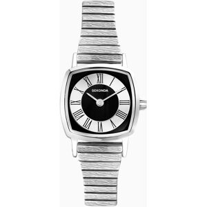 Sekonda Sekonda 1970s Ladies Watch   Silver Case & Bracelet with Black Dial   40359