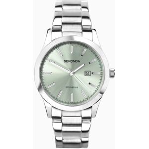 Sekonda Sekonda Taylor Ladies Watch   Silver Case & Stainless Steel Bracelet with Pale Green Dial   40397